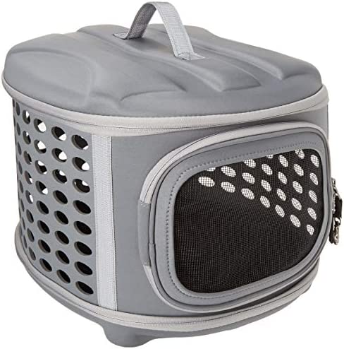 PET MAGASIN Hard Cover Collapsible Cat Carrier - Pet Travel Kennel with Top-Load & Foldable Feature for Cats, Small Dogs Puppies & Rabbits