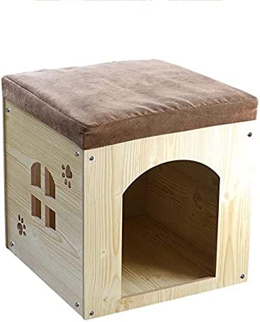 Pets Kennel Dog Houses Cat House Cats Bed for Indoor Multi Function Use for Entryway Shoes Bench Seat Dog Log Cabin for Small Pets