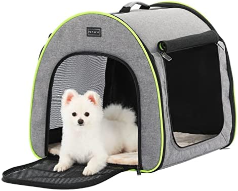 Petsfit Dog Crate Foldable Soft Crate Portable Travel Kennel with Washable Mattress Coat, Easy-Fit