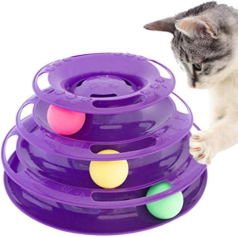 Purrfect Feline - Titan's Tower - Cat Tower for Indoor Cats - Multi-Stage Interactive Cat Toy - Exerciser Tower Cat Ball Toy - Suitable for One or More Cats