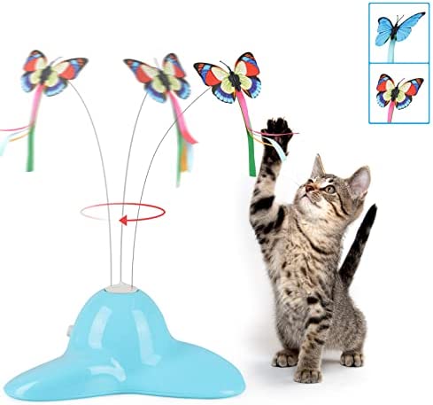 SOKER Cat Toys, Interactive Cat Toy Automatic Electric Butterfly 360° Rotating Kitten Toy for Indoor Cats, with 1 Butterfly Replacements