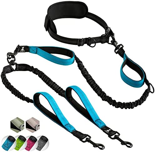 SparklyPets Hands Free Dog Leash for Medium and Large Dogs – Professional Harness with Reflective Stitches for Training, Walking, Jogging and Running Your Pet