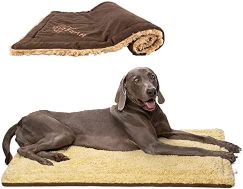 TOPSOSO Eco-Friendly 44 inch Extra Large Dog Bed Mat - Washable Mat Crate Pad, Ultra Soft, Reversible Dog Bed Crate That Never Bunches for Dogs and Cats