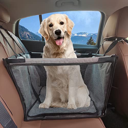 UIIAIOUIAIO Dog Car Seat for Large Dogs, Waterproof Large Dog Car Seat with Removable Cushion, Pet Car Seat for Cars Trucks SUV