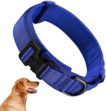 VICYUNS Tactical Dog Collar with Handle for Medium Large Breeds Wide and Thick Heavy Duty K9 Collar-Adjustable Military Large Collar