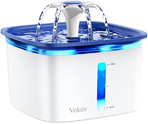 Veken 95oz/2.8L Pet Fountain, Automatic Cat Water Fountain Dog Water Dispenser with Smart Pump for Cats, Dogs, Multiple Pets