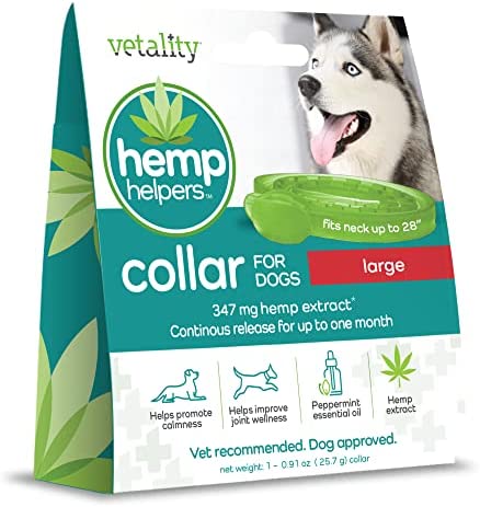 Vetality Hemp Helpers Calming Collar for Dogs | Natural Relaxant | Helps Hip and Joint Pain and Stiffness