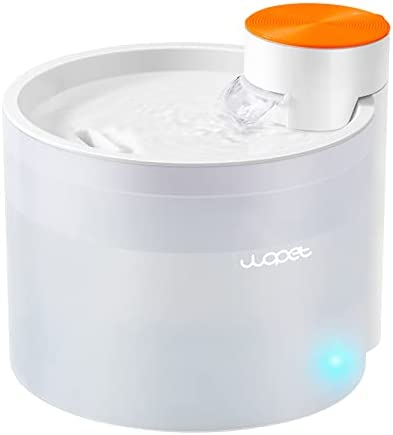 WOPET Cat Water Fountain, 118oz/3.5L Ultra Silent Dog Water Fountain with LED Light and Large-Size Filter, Visible Water Level W500 Pet Water Dispenser for Cats and Dogs
