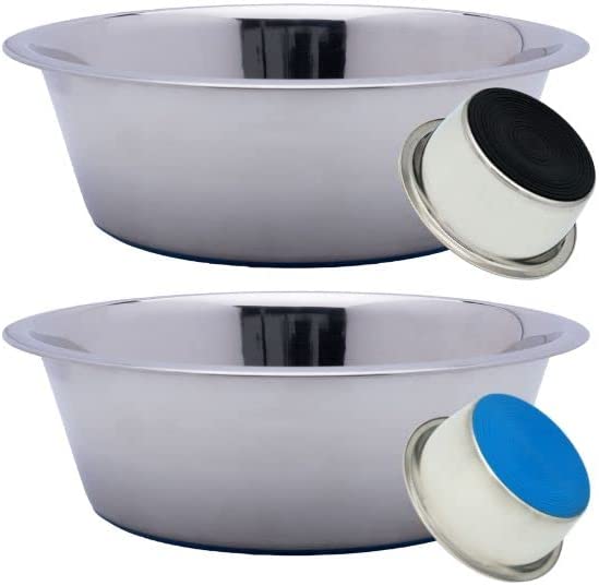 Yogi Barry Stainless Steel, Non-Skid Dog or Cat Bowls (2 Pack)