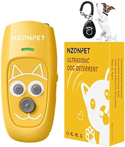 nzonpet Anti Barking Device, Ultrasonic 3 in 1 Dog Barking Deterrent Devices, 3 Frequency Dog Training and Bark Control 16.4Ft Range Rechargeable with LED Light and Wrist Strap