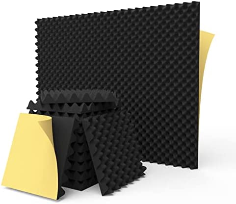 12 Pack 1.5"X12"X12" Self Adhesive Sound Proof Egg Crate Foam (Most Soundproofing Design), 3rd-Gen Acoustic Foam Padding, Upgraded Sound Proof for Doors, Ceilings and Walls, Sound Foam Made by WVOVW