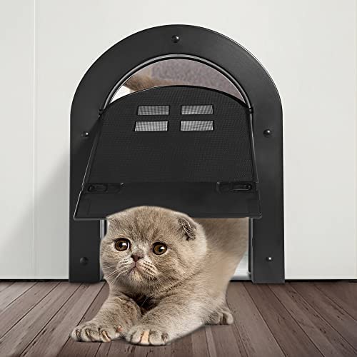 ABELEAK Cat Door Interior Door, 2 Way Locking Indoor Cat Door for Cats Up to 20 lbs