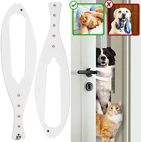 Adjustable Cat Door Holder Latch, Stronger Cat Door Stopper Installs Fast Flex Latch Strap Cat Door Let's Cats in and Keeps Dogs Out of Litter & Food. Safe Baby Proof No Measuring Extra Easy(2 Pack)