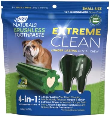 Ark Naturals Extreme Clean Brushless Toothpaste, Longer Lasting Dog Dental Chew for Small Breeds, Freshens Breath, Helps Reduce Plaque and Tartar, 12oz, 1 Pack