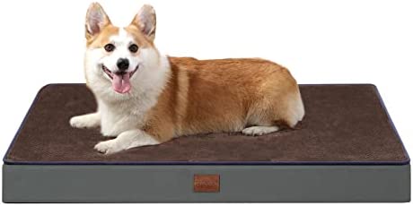 Bedfolks Memory Foam Orthopedic Dog Bed for Medium/Large/Extra Large/Jumbo Dogs, Reversible Washable Dog Bed with Lining and Removable Cover, 2-Layer Pet Bed Mattress