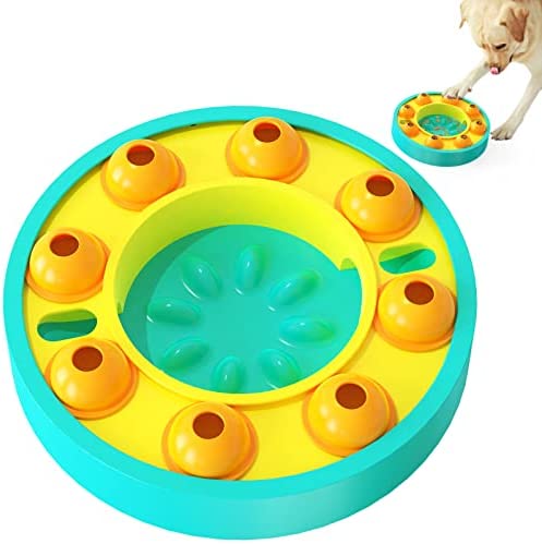 CIBIKO Pet Puzzle Toys Slow Feeder Bowl 2 in 1,Pet Push Slow Food Bowl ,Smart Food Dispenser,Puzzle Games, Interactive IQ Mental Training for Pet,Funny Feeding for Dogs,Cats,Non-Slip