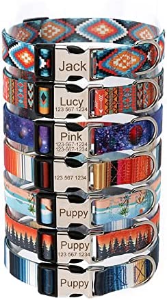 Custom Dog Collar Personalized, Free Engraved Nameplate ID Tag, XS Small Medium Large Adjustable ,for Cat Pet Puppy Kitten