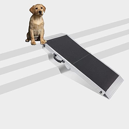 Dog Ramps for Large / Small Dogs, Dog Stairs, Portable Lightweight Pet Ramp, Fold Dog & Cat Ramp for Bed, Rv, Stairs, Outdoor, No-Skid and High Traction Surface, 400LBS Load Capability, 48" * 15"