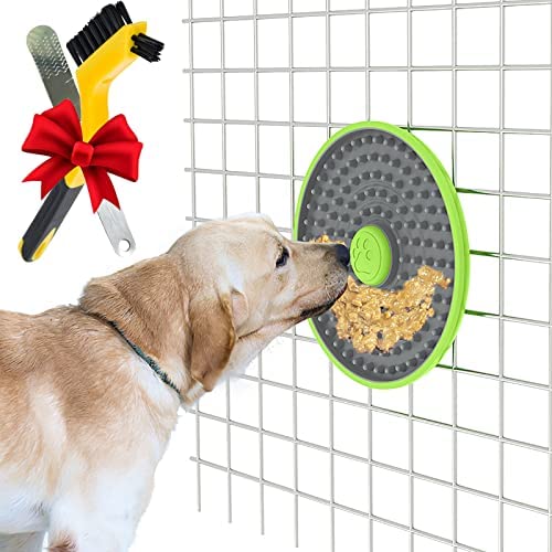 Dog Slow Licking Pad for Cage, Coniengk Feeders Lick Mat for Dogs,Slow Feeder Bowls for Puppies to Aid Pets Digestion, Dog Bowls and IQ Training Leaking Ball Set to Relieve Anxiety and Boredom for Dogs
