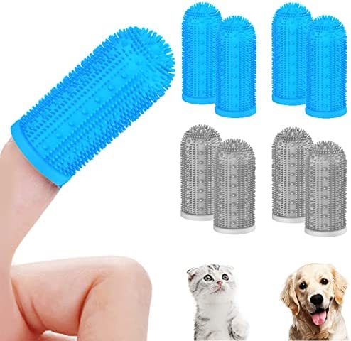Dog Toothbrush for Dog Teeth Cleaning,8 Pack Dog Tooth Brushing Kit Cat Toothbrush with Full Surround Bristles , Dental Care for Puppies/Cats,Finger Tooth Brush for Small/Medium/Large Dogs (8 Pack)