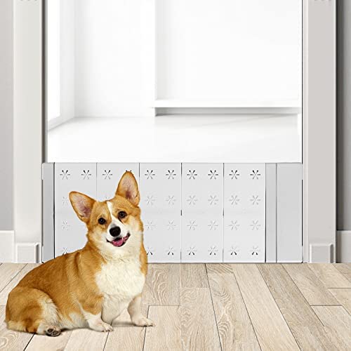 Doggy Gates for Inside, Retractable Pet Gate for Small Puppy Dog, Short Dog Gates (24'' - 36'' W & 9.5'' H ) for Doorways Stairs Bedroom Bathroom Kitchen Indoor