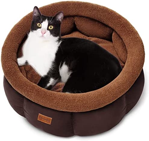 Fostanfly Cat Beds for Indoor Cats, Fluffy Puppy Bed for Small Dog Bed Washable, Calming Pet Beds Donut Round Doggy Bed Super Cozy…