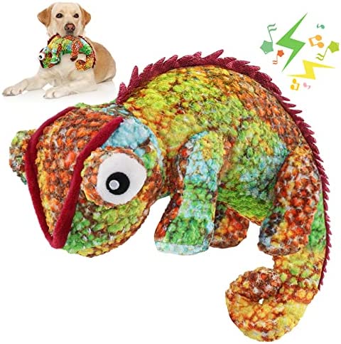 Fuufome Dog Toys, Dog Toys for Large Dogs, Squeaky Dog Toys, Cute Plush Dog Toys, Stuffed Dog Toy, Chameleon Dog Toy for Puppy, Small, Medium, Large Breed