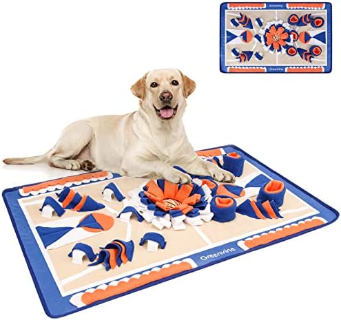 Greenvine Snuffle mat for Dogs Interactive Feeding Game for Boredom Slow Feeding Behavior mat Puzzle Brain Game Encourages Natural Foraging Skills (Basketball Court)