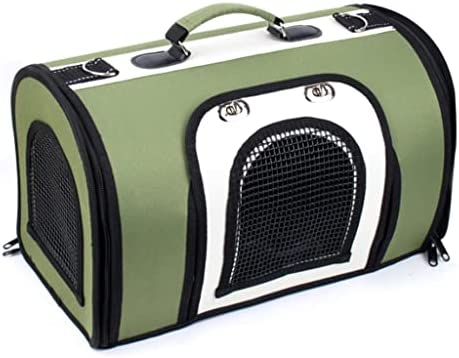 HOUKAI Carrying Travel Pet Dog Bag Pet Trolley Case Cat Bag Dog Carrier Cat Bag Dog Bag (Color : Green, Size : Small)