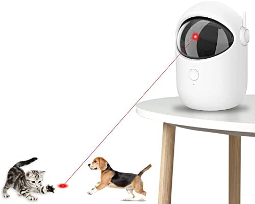 Hidaying Automatic Cat Laser Toy, Interactive Laser Cat Toys for Indoor, 3 Modes Cat Laser Pointer with USB Rechargeable, Auto On/Off, Fast and Slow Pattern, Silent