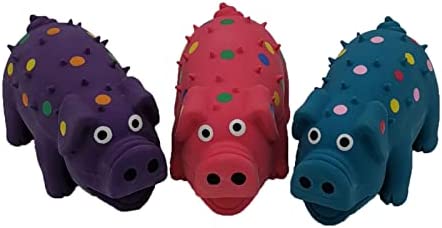 Hoiasem 3 Pack 4 Inch Mini Latex Dog Squeaky Toys Goblet Pig Dog Toy
