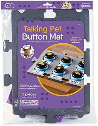 Hunger For Words Talking Pet Button Mat - 1 Piece Single Mat Holds Up to 6 Buttons, Talking Dog Button Mat, Talking Dog Button Storage, Pet Supplies