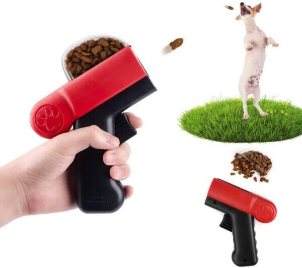 IFTHFOUR Pet Treat Launcher Handheld Dog Food Catapult Snack Dispenser Feeder Pet Fetch Interactive Toys Gift Training Tool for Dogs