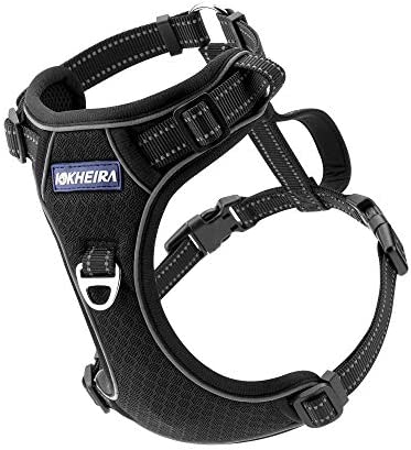 IOKHEIRA Small Dog Harness, Dog Harness for Small Dogs No Pull, Air Mesh Dog Harness with 3 Leash Clips, Adjustable Soft Padded Dog Vest, Reflective No-Choke Safety Harness with Easy Control Handle