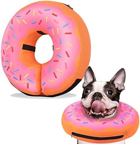 Inflatable Dog Cone Alternative After Surgery Soft Dog Cone Collar for Large Medium Small Dogs Dog Donut Cone to Prevent from Biting Scratching Licking Comfy Blow Up Dog Recovery Cone Donut XL