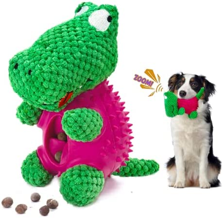 Interactive Dog Toys - Puppy Plush Dog Chew Toys for Small Medium Breed, Squeaky Treat Dispensing Dog Puzzle Toys Pet Crinkle Durable Stuffed Dog Toys. (Crocodile)