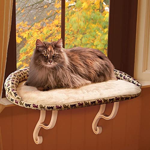 K&H Pet Products Deluxe Bolster Kitty Sill Cat Window Hanging Bed and Cat Window Perch