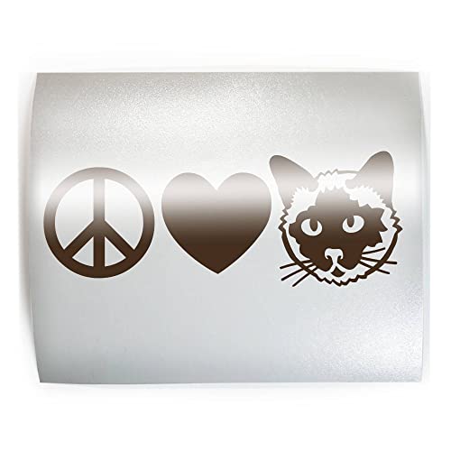 PEACE LOVE SIAMESE Cat #1 - PICK COLOR & SIZE - Feline Breed Pet Love Vinyl Decal Sticker M