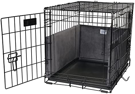 Pet Dreams Dog Crate Bumper - for Single Door and Double Door Dog Crate, Eco Friendly Bumper Pads for Wire Dog Crate, for Paw, Collar, Dog Tail Protector, (Graphite Grey, Medium 30 Inch Dog Bumper)