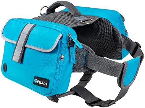 PetAmi Dog Backpack for Medium Large Dogs, Dog Saddle Bag for Dogs to Wear, Harness Saddlebag with Reflective Safety Side Pockets for Hiking, Camping, Vest Dog Pack for Travel