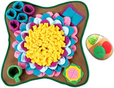 Potato Pet Snuffle Mat for Dogs Interactive Puzzles Feeding Mat Encourage Natural Foraging Skills with Squeaky Snuffle Shoe Toy