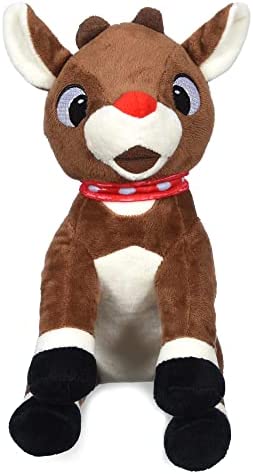 Rudolph The Red-Nosed Reindeer Toys for Dogs - 9" Plush Rudolph Squeaker Dog Toy, Chew Dog Toys - Holiday Toys for Pets, Christmas Dog Toys, Rudolph Dog Toy, Dog Toys for Christmas