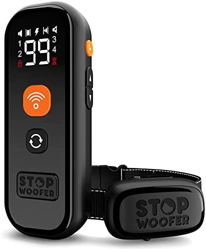 STOPWOOFER Shock Collar for Dogs - Waterproof Rechargeable Dog Electric Training Collar with Remote for Small Medium Large Dogs with Beep, Vibration, Safe Shock Modes (11-120 Lbs)