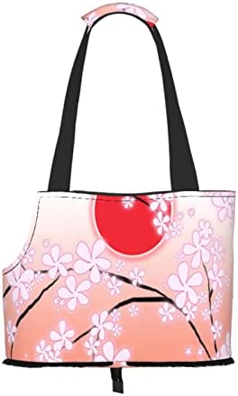 Soft Sided Travel Pet Carrier Tote Hand Bag Asian-Pink-Blossom-Japan Portable Small Dog/Cat Carrier Purse