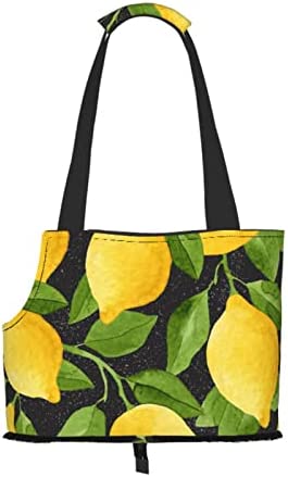 Soft Sided Travel Pet Carrier Tote Hand Bag Watercolor-Lemon-Fruit Portable Small Dog/Cat Carrier Purse