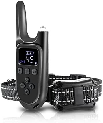 TEHONGJU Dog Training Collar Electronic Dog Shock Collar with Remote, 3 Training Modes, Beep, Vibration and Static, Up to 1600 ft Remote Range, Rainproof for Small Medium Large Dogs