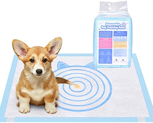 Training Pads for Dogs, Waterproof Dog and Puppy Pet Training Pad, Super Absorbent and Leak-Proof Pet Pad, Pack of 25, Blue