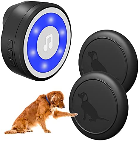 Wireless Dog Doorbell, Dog Bells for Potty Training IP65 Waterproof Touch Button Doggie Doorbell 1000ft Long Range with 20 Melodies 4 Modes LED Flash (2 Transmitter)