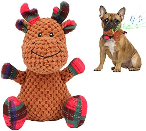 YUEPET Christmas Dog Squeaky Toys, Plush Dog Toys for Cleaning Teeth, Funny Interactive Dog Toys Suitable for Puppies Small Medium Dogs