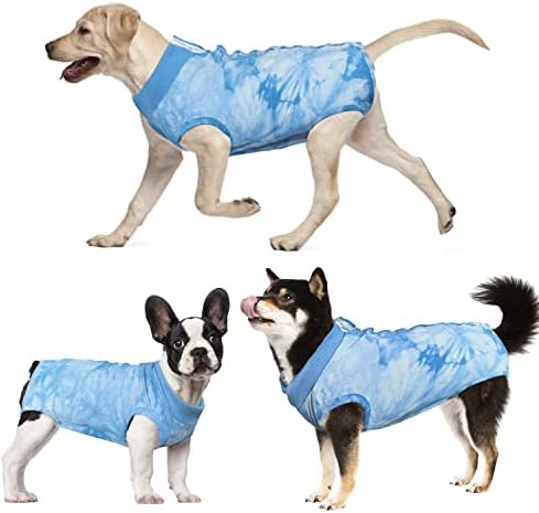 Dog Surgery Recovery Suit, Tie Dye Pet Surgical Suit for Female, Cone E-Collar Alternatives After Spay Abdominal Wounds Protector, Neuter Dog Anti-Licking Onesie for Small Medium Large Dogs, X-Large